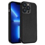For iPhone 13 Pro Honeycomb Radiating PC Phone Case(Black)
