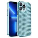 For iPhone 13 Pro Honeycomb Radiating PC Phone Case(Sky Blue)