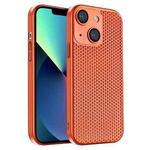 For iPhone 13 Honeycomb Radiating PC Phone Case(Orange)