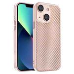 For iPhone 13 Honeycomb Radiating PC Phone Case(Pink)