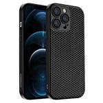 For iPhone 12 Pro Max Honeycomb Radiating PC Phone Case(Black)