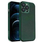 For iPhone 12 Pro Max Honeycomb Radiating PC Phone Case(Green)