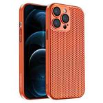 For iPhone 12 Pro Max Honeycomb Radiating PC Phone Case(Orange)