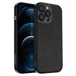 For iPhone 12 Pro Honeycomb Radiating PC Phone Case(Black)