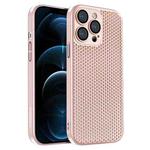 For iPhone 12 Pro Honeycomb Radiating PC Phone Case(Pink)