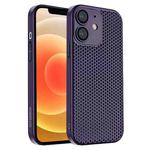 For iPhone 12 Honeycomb Radiating PC Phone Case(Purple)