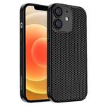 For iPhone 12 Honeycomb Radiating PC Phone Case(Black)