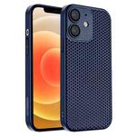 For iPhone 12 Honeycomb Radiating PC Phone Case(Blue)