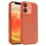 For iPhone 12 Honeycomb Radiating PC Phone Case(Orange)