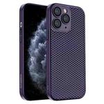 For iPhone 11 Pro Max Honeycomb Radiating PC Phone Case(Purple)