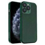 For iPhone 11 Pro Max Honeycomb Radiating PC Phone Case(Green)