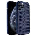 For iPhone 11 Pro Max Honeycomb Radiating PC Phone Case(Blue)
