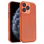 For iPhone 11 Pro Max Honeycomb Radiating PC Phone Case(Orange)
