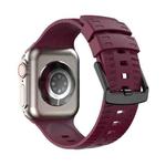 Tire Texture Silicone Watch Band For Apple Watch Series 8 45mm(Wine Red)