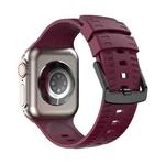 Tire Texture Silicone Watch Band For Apple Watch 7 45mm(Wine Red)