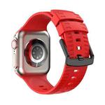 Tire Texture Silicone Watch Band For Apple Watch SE 44mm(Red)