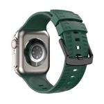 Tire Texture Silicone Watch Band For Apple Watch SE 44mm(Pine Green)