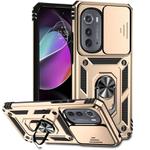 For Motorola Edge 2022 Sliding Camshield Holder Phone Case(Gold)