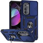For Motorola Edge 2022 Sliding Camshield Holder Phone Case(Blue)