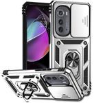 For Motorola Edge 2022 Sliding Camshield Holder Phone Case(Silver)