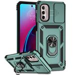 For Motorola Moto G Stylus 4G 2022 Sliding Camshield Holder Phone Case(Dark Green)