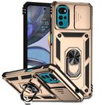 For Motorola Moto G22 2022 Sliding Camshield Holder Phone Case(Gold)