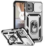 For Motorola Moto G32 Sliding Camshield Holder Phone Case(Silver)