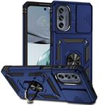 For Motorola Moto G62 5G Sliding Camshield Holder Phone Case(Blue)