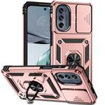 For Motorola Moto G62 5G Sliding Camshield Holder Phone Case(Rose Gold)