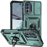 For Motorola Moto G62 5G Sliding Camshield Holder Phone Case(Dark Green)