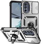 For Motorola Moto G62 5G Sliding Camshield Holder Phone Case(Silver)