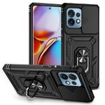 For Motorola Moto X40 Pro Sliding Camshield Holder Phone Case(Black)