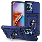 For Motorola Moto X40 Pro Sliding Camshield Holder Phone Case(Blue)