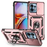 For Motorola Moto X40 Pro Sliding Camshield Holder Phone Case(Rose Gold)
