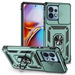 For Motorola Moto X40 Pro Sliding Camshield Holder Phone Case(Dark Green)
