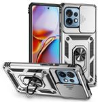For Motorola Moto X40 Pro Sliding Camshield Holder Phone Case(Silver)