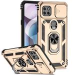 For Motorola One 5G Ace Sliding Camshield Holder Phone Case(Gold)