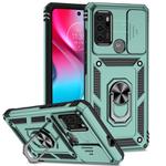 For Motorola Moto G60s Sliding Camshield Holder Phone Case(Dark Green)
