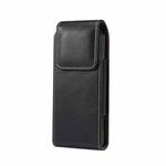 7.8 x 17 x 2.5cm Fold Phone Waist Pack Leather Case(Black)