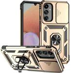 For Samsung Galaxy A34 5G Sliding Camshield Holder Phone Case(Gold)