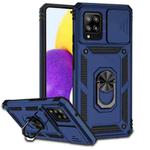 For Samsung Galaxy A42 5G Sliding Camshield Holder Phone Case(Blue)