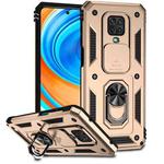 For Xiaomi Redmi Note 9 Pro Sliding Camshield Holder Phone Case(Gold)