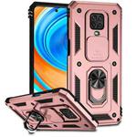 For Xiaomi Redmi Note 9 Pro Sliding Camshield Holder Phone Case(Rose Gold)
