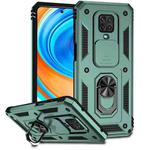 For Xiaomi Redmi Note 9 Pro Sliding Camshield Holder Phone Case(Dark Green)