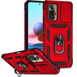 For Xiaomi Redmi Note 10 Pro Sliding Camshield Holder Phone Case(Red)