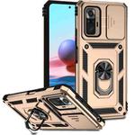 For Xiaomi Redmi Note 10 Pro Sliding Camshield Holder Phone Case(Gold)