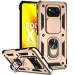 For Xiaomi Poco X3 Sliding Camshield Holder Phone Case(Gold)