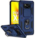 For Xiaomi Poco X3 Sliding Camshield Holder Phone Case(Blue)