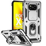 For Xiaomi Poco X3 Sliding Camshield Holder Phone Case(Silver)