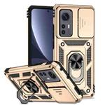 For Xiaomi 12 Sliding Camshield Holder Phone Case(Gold)